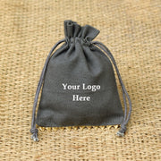 Personalized Logo Small Bags Drawstring Pouches Bottom Gold Lace Handmade Jewelry Grey Pouches – CraftJaipur